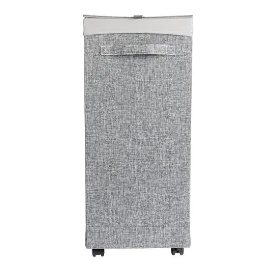 Household Essentials Narrow Collapsible Laundry Hamper with Liner & Lid Graphite {11}