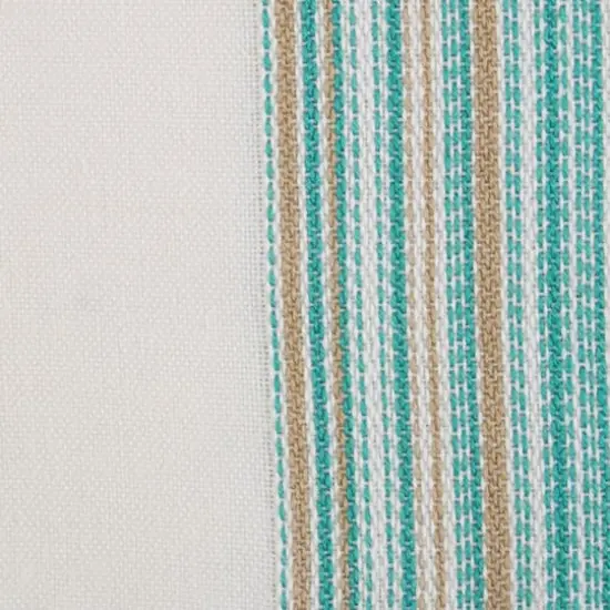 DII&reg; 20" x 20" Fringed Striped Napkins, 6ct. Teal {6}