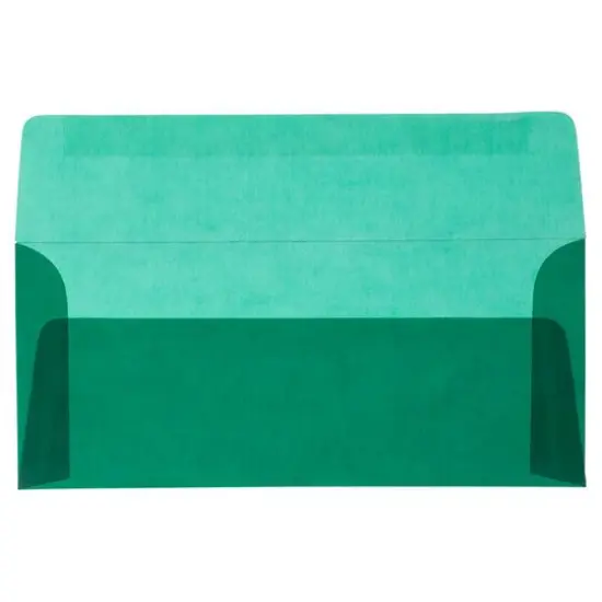 JAM Paper 4.125" x 9.5" Business Translucent Vellum Envelopes, 25ct. Racing Green {4}
