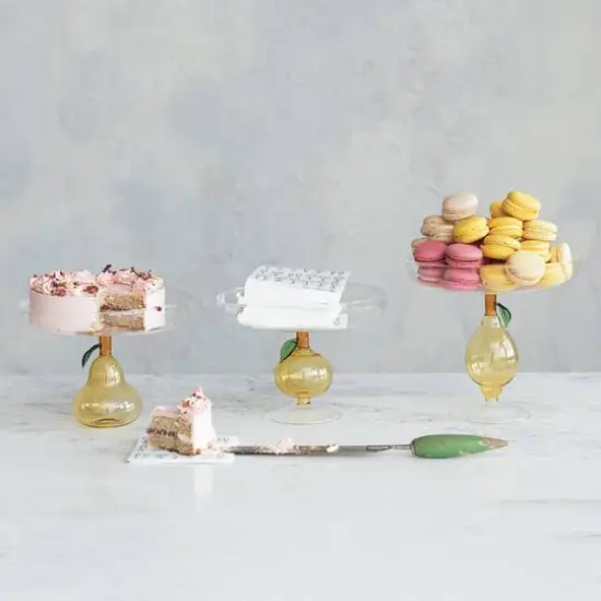 Hello Honey&reg; 7.75" Lemon Zest Glass Food Pedestal {4}