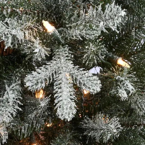 4ft. Pre-Lit Snowy Morgan Spruce Entrance Artificial Christmas Tree, Clear Lights {5}