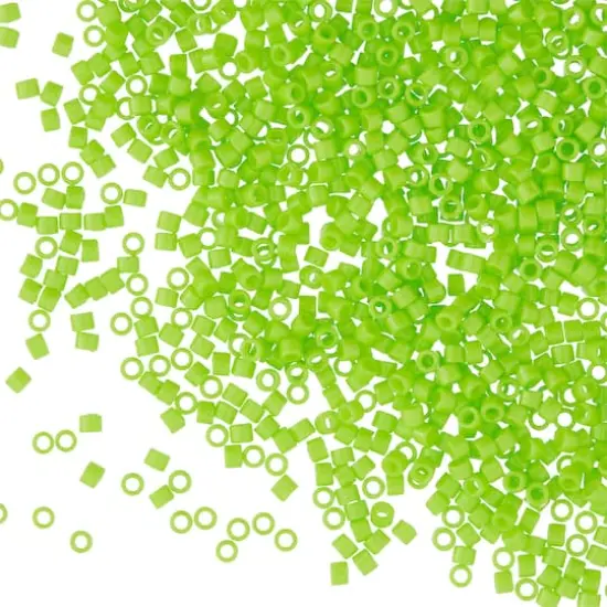 Miyuki Delica Glass Round Seed Beads, 11/0 Duracoat Opaque Dyed Neon Green {1}