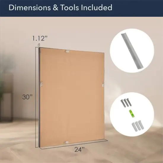 Head West 30" Espresso Framed Wall Vanity Mirror {8}