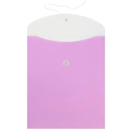 JAM Paper 9.75" x 12" Two-Tone Lilac Purple Plastic Button & String Tie Closure Envelopes, 12ct. {3}