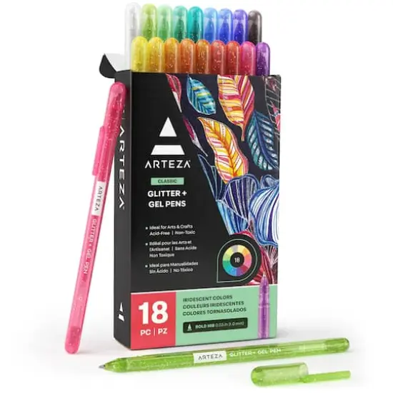 Arteza&reg; 1mm Iridescent Super Glitter Gel Pens {1}