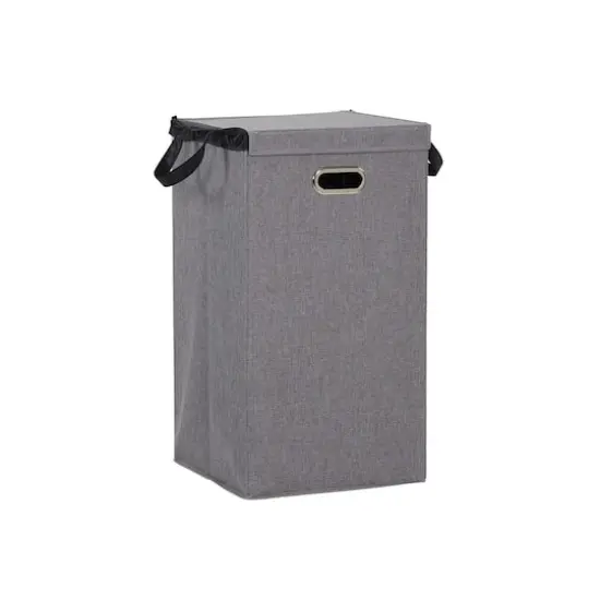 Household Essentials Gray Moisture-Resistant Laundry Hamper with Magnetic Lid & Removable Mesh Liner {9}