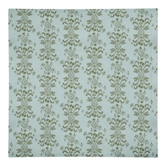 Floral Crest Cotton Twill Napkin Green {1}