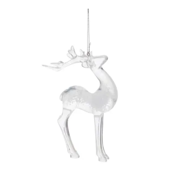 Clear Bubbled Plastic Deer Ornaments Set {4}