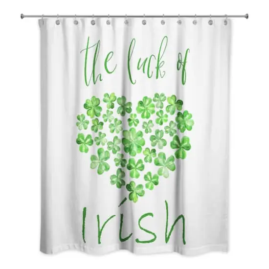 The Luck of the Irish Heart 71" x 74" Shower Curtain {1}