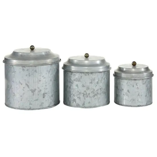 Silver Metal Decorative Farmhouse Jar Set {8}