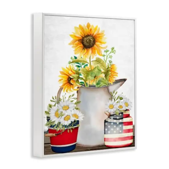 Stupell Industries Americana Flower Bouquets Framed Giclee Art White {4}