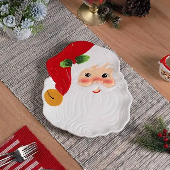 Mr. Christmas 14" Ceramic Santa Serving Platter {3}