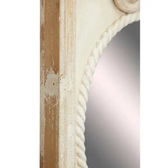 25" Brown Wood Vintage Wall Mirror Set {5}