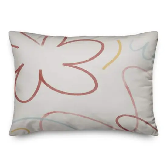 Flowers Outline Throw Pillow {1}