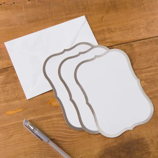 Silver Foil Flat Cards & Envelopes by Recollections&trade;, 5" x 7" {5}