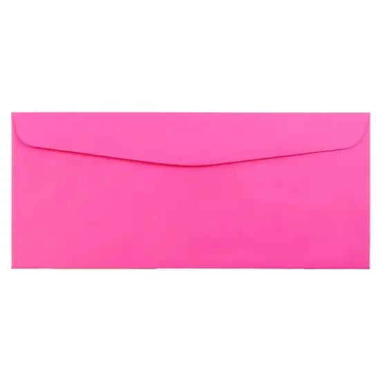 JAM Paper 4" x 9.5" Colored Business Window Envelopes, 50ct. Ultra Fuchsia Hot Pink {4}