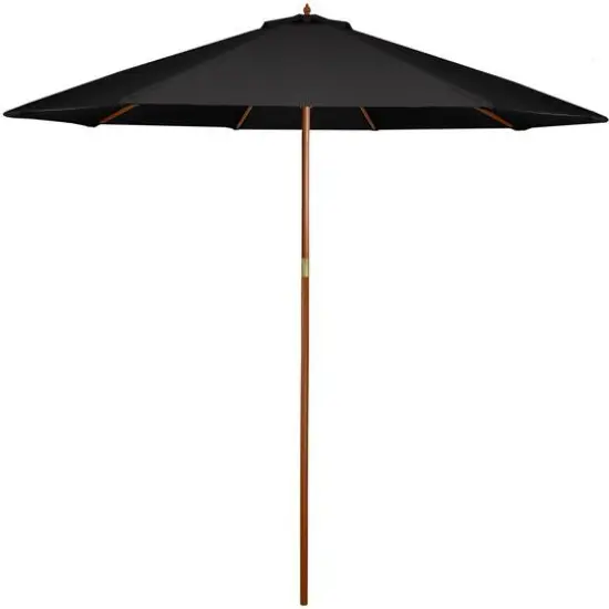 8.5ft. Outdoor Patio Market Umbrella with Wooden Pole Black {1}