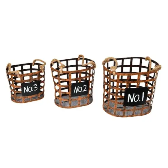 Wire Chalkboard Oval Basket Set {1}