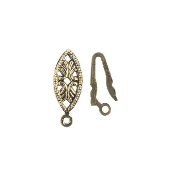 John Bead Must Have Findings 20mm Fish Hook Clasp Set, 9ct. Antique Gold {4}