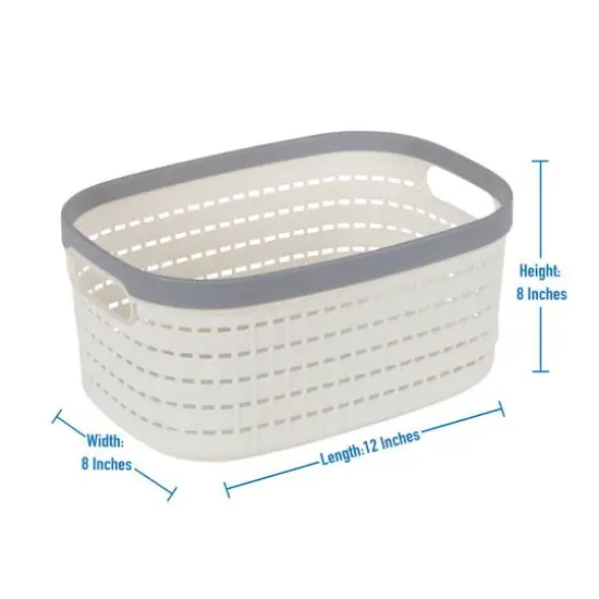 Simplify Medium White Basket Storage Tote, 2ct. {3}