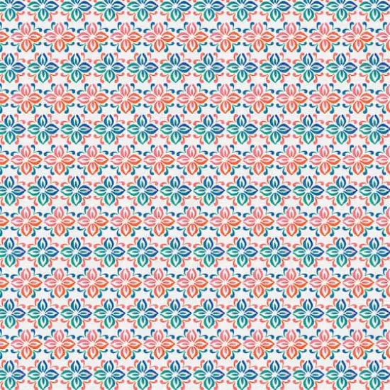 Fabric Editions White Belle Geometric Cotton Fabric {1}