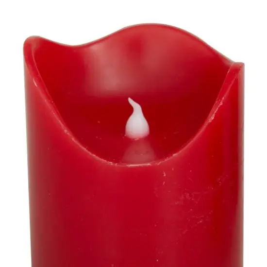 Red Traditional Flameless Candle Set {4}