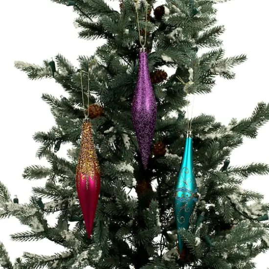 6 Pack 7.7" Jewels & Jolly Shatterproof Teardrop Ornaments by Ashland® {4}