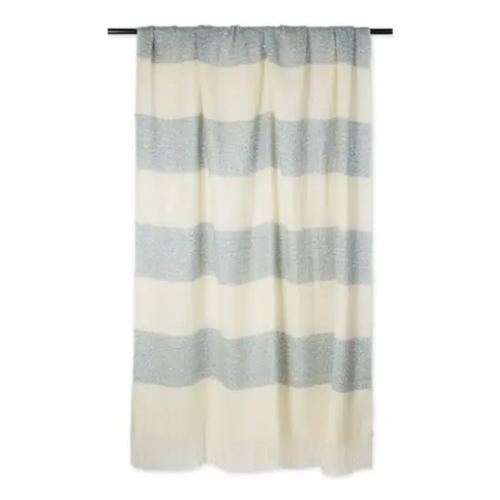 Rugby Stripe Acrylic Throw Blue {3}