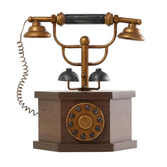 12.5" Antique Rotary Style Telephone Tabletop D&eacute;cor {1}
