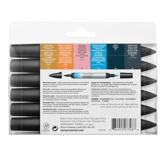 Winsor & Newton® ProMarker™ Sky Tones 6 Watercolor Marker Set {5}