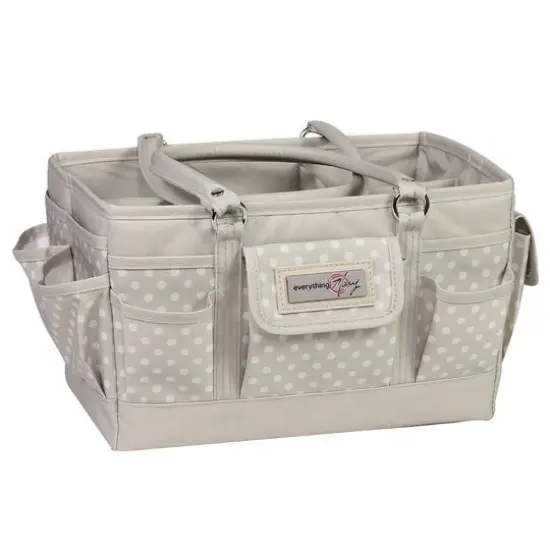 Everything Mary Tan Dot Deluxe Store & Tote Craft Organizer {10}