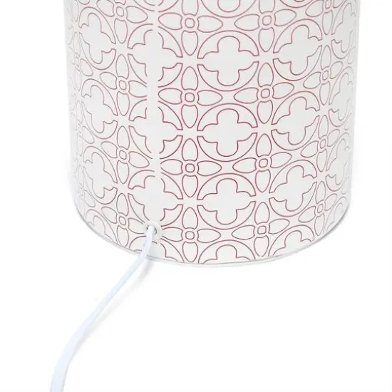 Simple Designs 18.5" Fresh Prints Table Lamp White with Flowers {8}