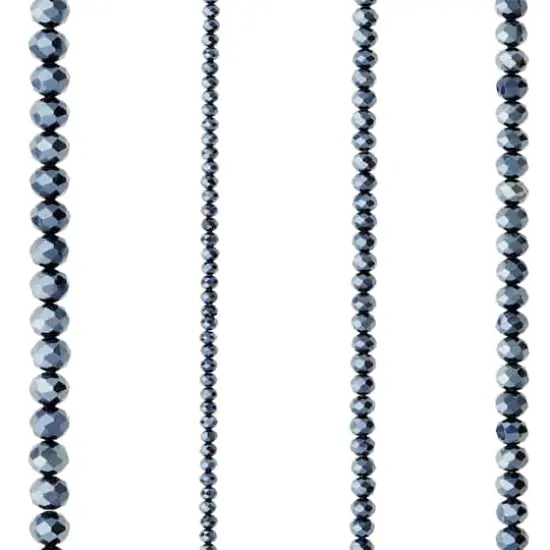 Black Faceted Glass Rondelle Bead Strings by Bead Landing&trade; {1}