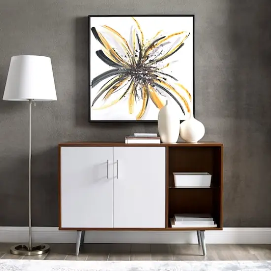 Walker Edison 44" Acorn & White Mid Century Modern Buffet {3}