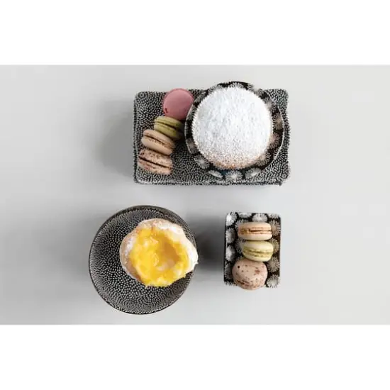 Hello Honey&reg; 8" Blue & White Rectangle Stoneware Plate Set {3}