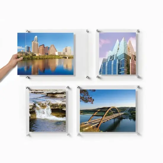 Wexel Art Gallery Wall Double Panel Acrylic Floating Frames Set of 4 Silver {1}