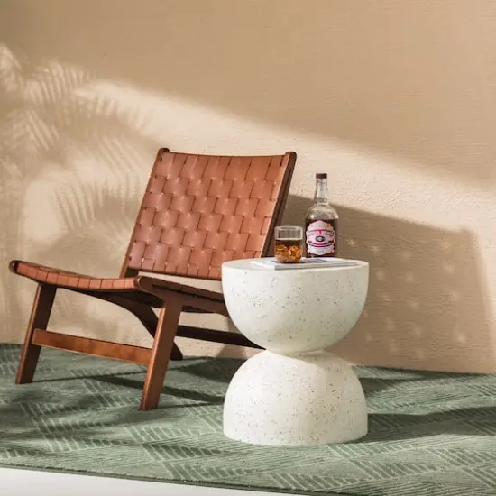 Glitzhome&reg; 18" Multi-Functional Terrazzo Garden Stool White {5}