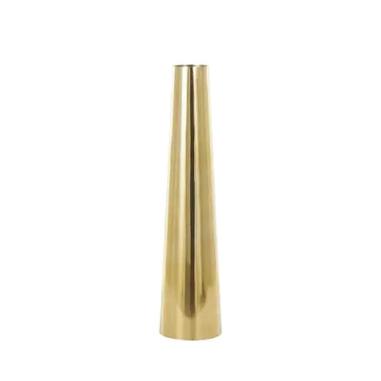 3ft. Gold Stainless Steel Metal Minimalistic Tall Floor Cone Vase {8}