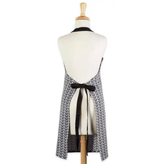 Black & White Herringbone Chef Apron {4}