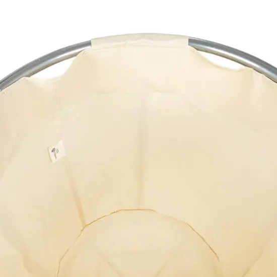 Household Essentials Round Laundry Basket with Wheels White {8}