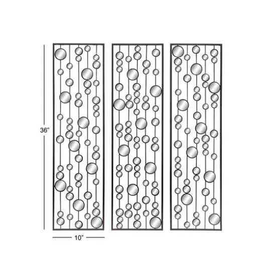 36" Black Metal Glam Abstract Panel Wall D&eacute;cor Set, 3ct. {7}
