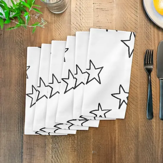 Simple Star Pattern 10" x 10" Cotton Twill Napkin {4}