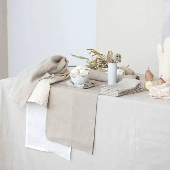 Hello Honey&reg; Woven Linen & Cotton Waffle Dinner Napkins, 4ct. Cream {3}