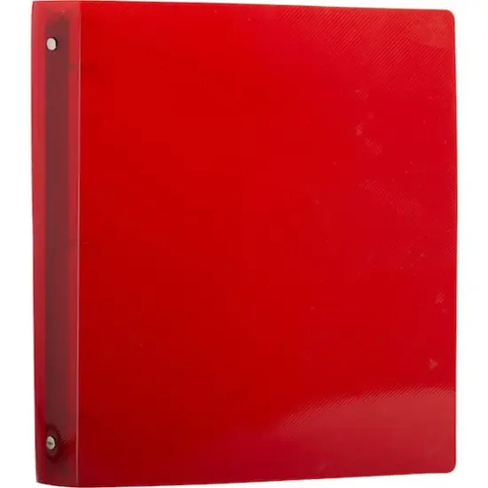 JAM Paper 1" Red Glass Twill 3-Ring Binder {4}