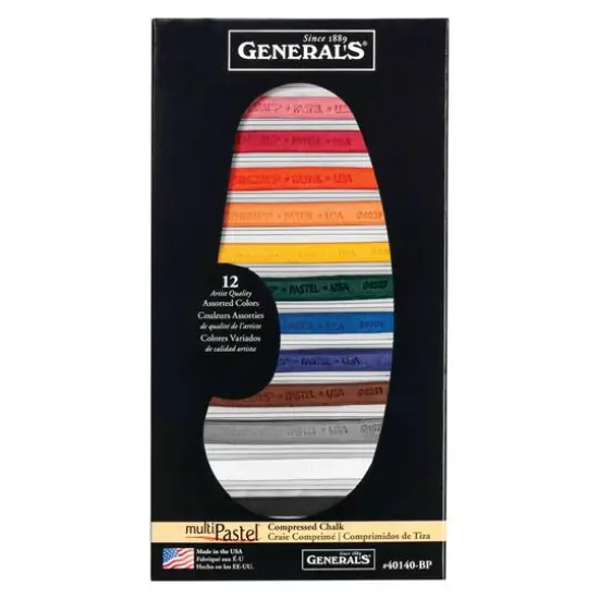 General's&reg; MultiPastel&reg; 12 Color Compressed Chalk Set {1}