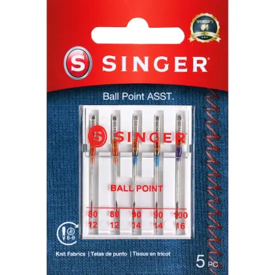 SINGER&reg; Ball Point Sewing Machine Needles, 5ct. {1}