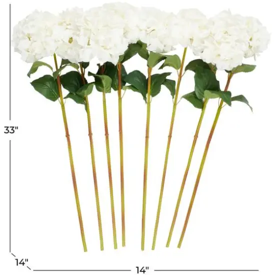 33" White Hydrangea Artificial Flower Stem, 8ct. {8}