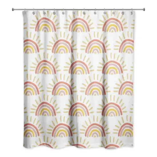 Sun Pattern Shower Curtain Sunset {1}