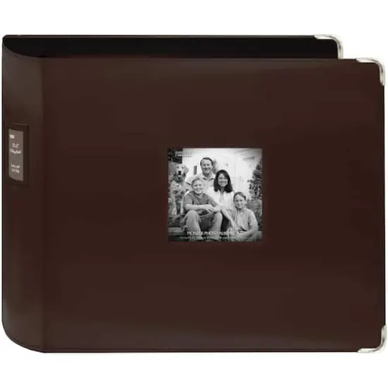 Pioneer&reg; Extra Large 3-Ring Sewn Leatherette Album, 12" x 12" Brown {1}