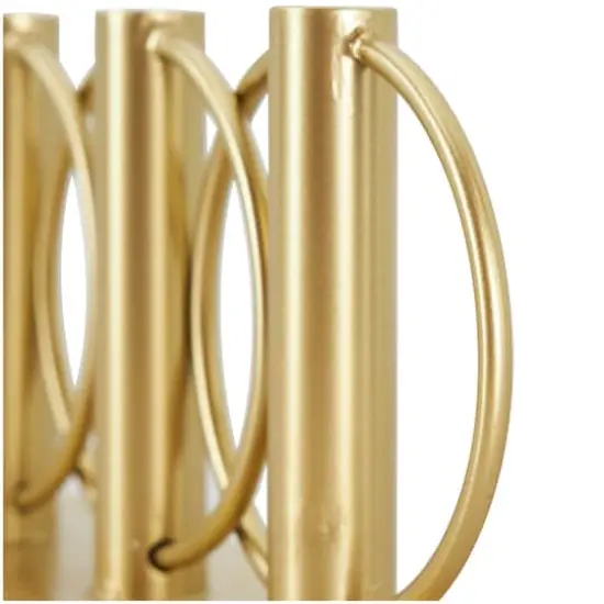 11" Gold Metal Overlapping Circular Ring Candelabra {8}